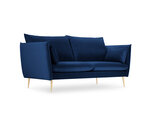 Sofa Micadoni Home Agate 2S, mėlynos/auksinės spalvos