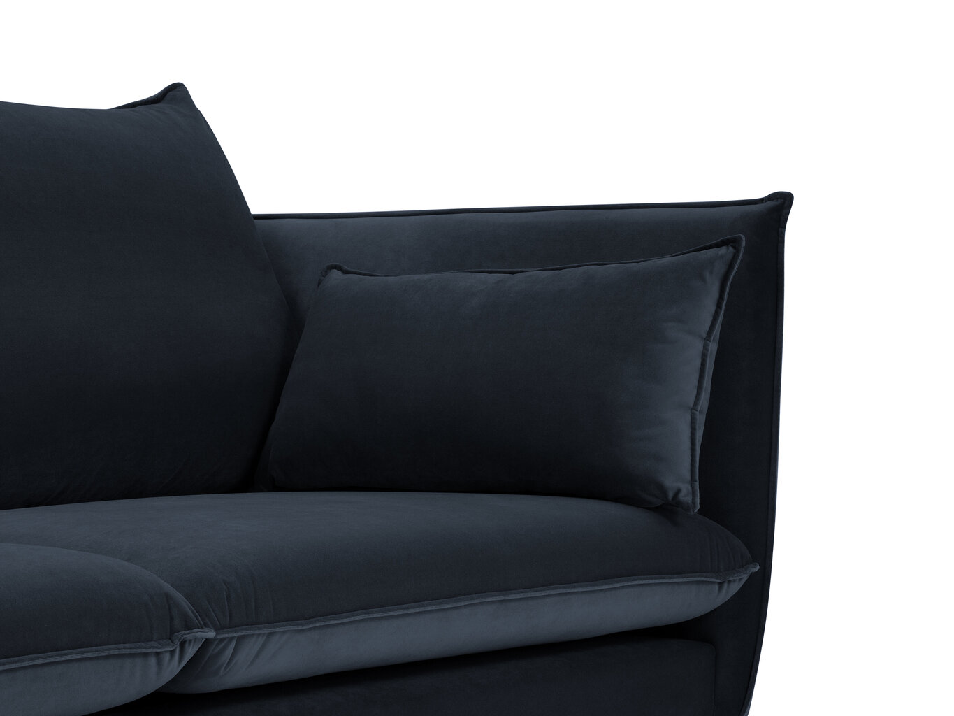 Sofa Micadoni Home Agate 2S, tamsiai mėlynos/auksinės spalvos kaina ir informacija | Sofos | pigu.lt