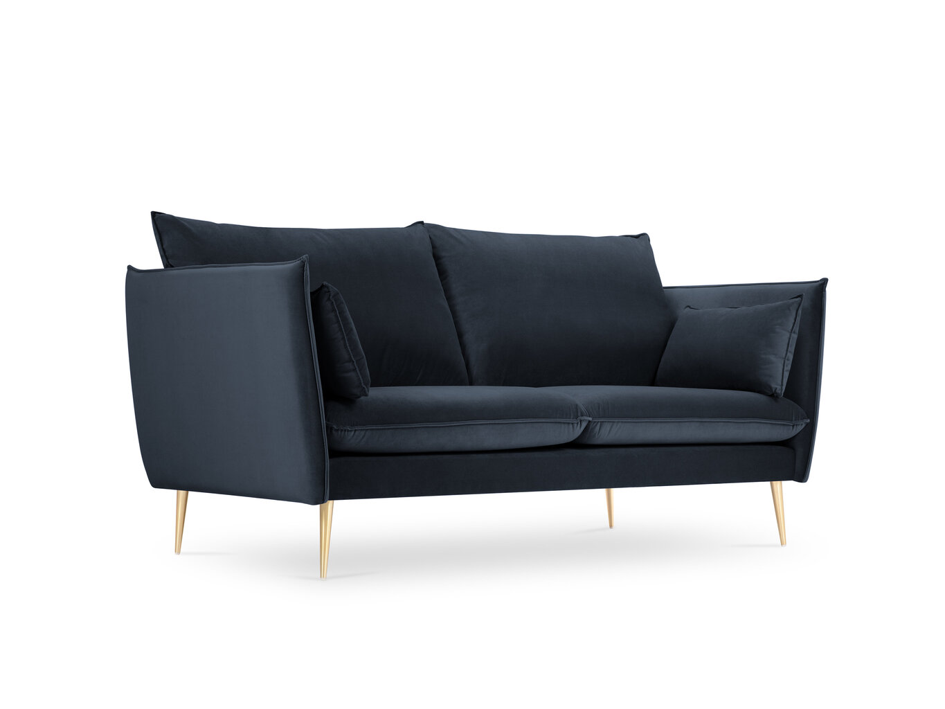 Sofa Micadoni Home Agate 2S, tamsiai mėlynos/auksinės spalvos цена и информация | Sofos | pigu.lt