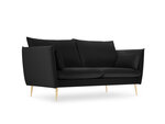 Sofa Micadoni Home Agate 2S, juodos/auksinės spalvos