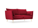 Sofa Micadoni Home Agate 2S, raudonos/auksinės spalvos