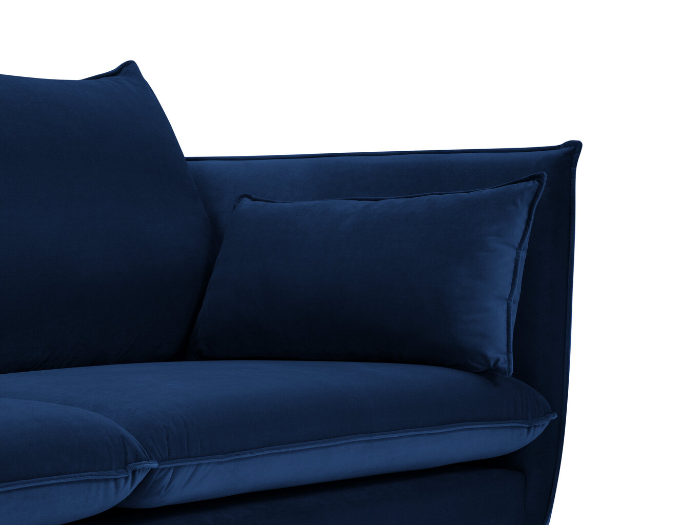 Sofa Micadoni Home Agate 3S, mėlynos/auksinės spalvos цена и информация | Sofos | pigu.lt
