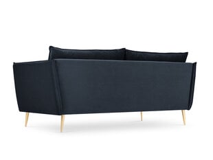 Sofa Micadoni Home Agate 3S, tamsiai mėlynos/auksinės spalvos kaina ir informacija | Sofos | pigu.lt