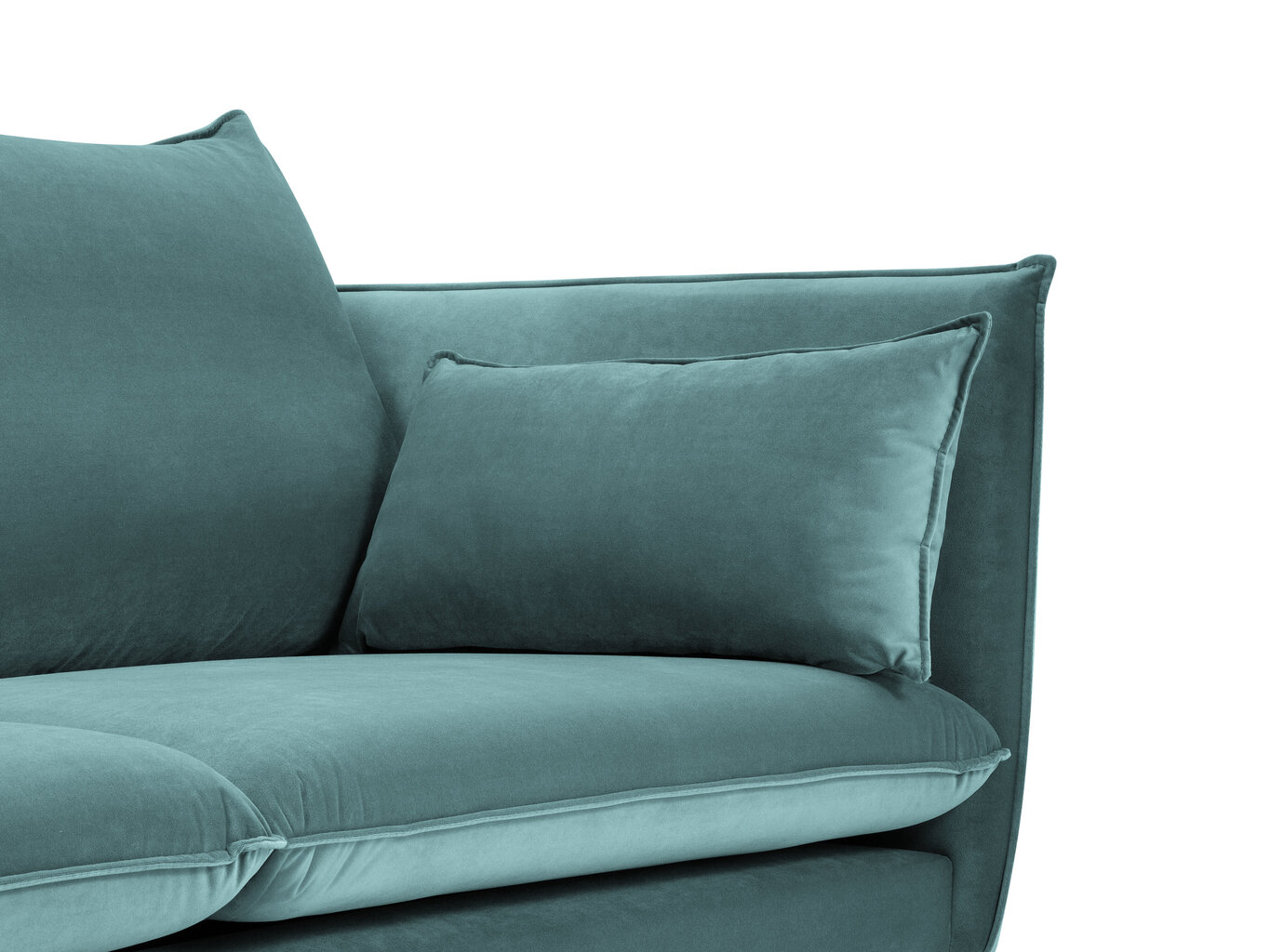 Sofa Micadoni Home Agate 3S, šviesiai žalios/auksinės spalvos kaina ir informacija | Sofos | pigu.lt