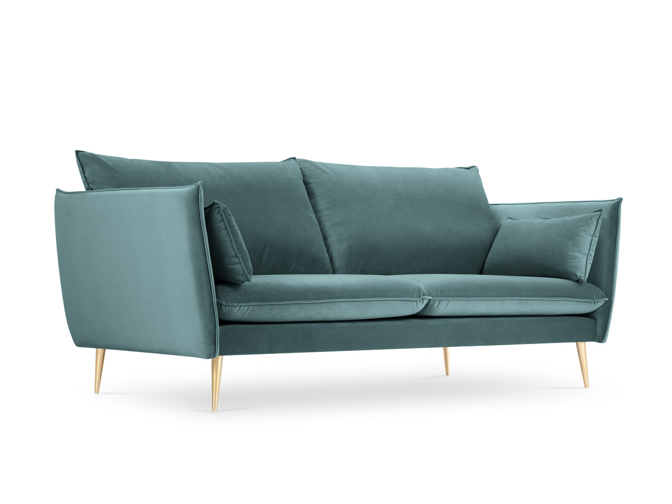 Sofa Micadoni Home Agate 4S, šviesiai žalios/auksinės spalvos kaina ir informacija | Sofos | pigu.lt