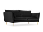 Sofa Micadoni Home Agate 4S, juodos/auksinės spalvos