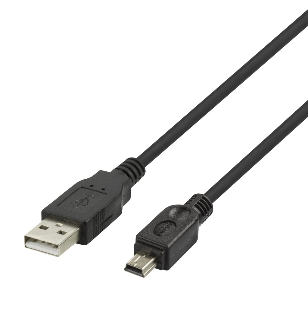 Deltaco R00140007, USB-A, Mini USB-B, 1 m kaina ir informacija | Kabeliai ir laidai | pigu.lt