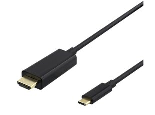 Deltaco, USB-C, HDMI, 1m kaina ir informacija | Kabeliai ir laidai | pigu.lt
