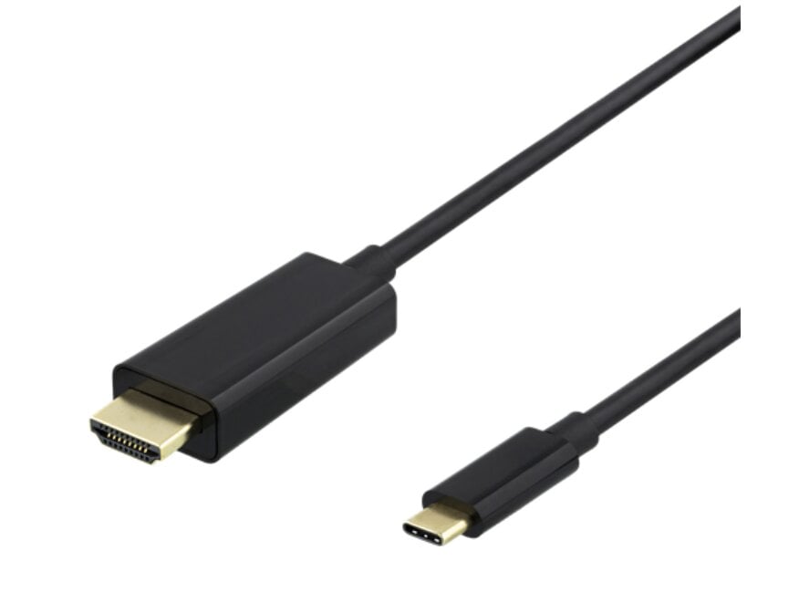 Deltaco, USB-C/HDMI, 1 m kaina ir informacija | Kabeliai ir laidai | pigu.lt