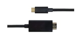 Deltaco, USB-C/HDMI, 1 m kaina ir informacija | Kabeliai ir laidai | pigu.lt