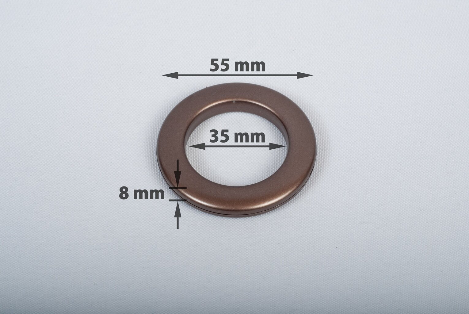 Suspaudžiami žiedai užuolaidoms 35mm, matinės rudos spalvos, 10 vnt. цена и информация | Užuolaidos | pigu.lt