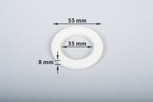 Кольца компрессионные для штор 35мм, белые, 10 шт. цена и информация | Шторы, занавески | pigu.lt
