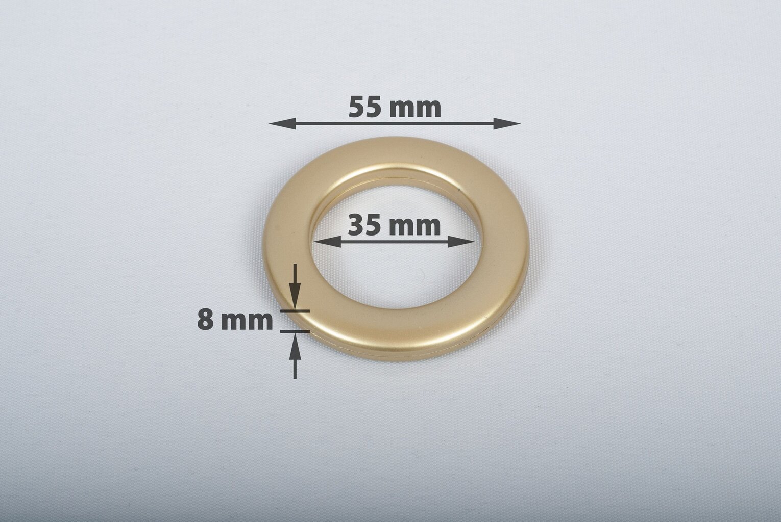 Suspaudžiami žiedai užuolaidoms 35mm, matinio aukso spalvos, 10 vnt. kaina ir informacija | Užuolaidos | pigu.lt