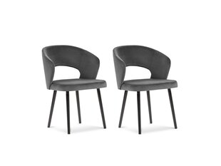2-jų kėdžių komplektas Windsor and Co Elpis, tamsiai pilkas kaina ir informacija | Virtuvės ir valgomojo kėdės | pigu.lt