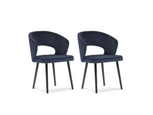 2-jų kėdžių komplektas Windsor and Co Elpis, tamsiai mėlynas kaina ir informacija | Virtuvės ir valgomojo kėdės | pigu.lt