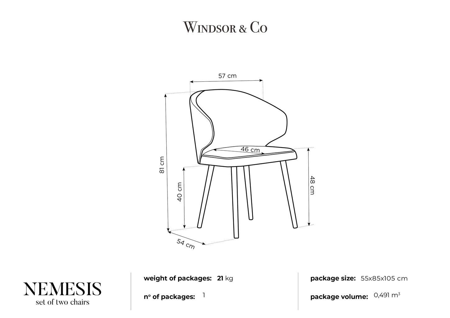 2-jų kėdžių komplektas Windsor and Co Nemesis, tamsiai mėlynas цена и информация | Virtuvės ir valgomojo kėdės | pigu.lt