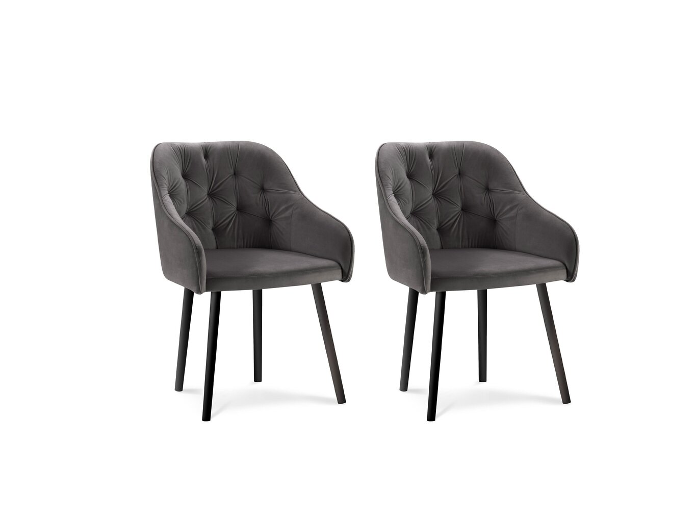 2-jų kėdžių komplektas Milo Casa Luisa, tamsiai pilkas kaina ir informacija | Virtuvės ir valgomojo kėdės | pigu.lt