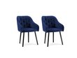 2-jų kėdžių komplektas Milo Casa Luisa, tamsiai mėlynas kaina ir informacija | Virtuvės ir valgomojo kėdės | pigu.lt