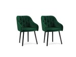 2-jų kėdžių komplektas Milo Casa Luisa, tamsiai žalias