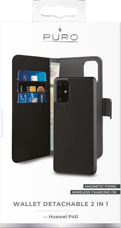 Deklas Puro Detachable Case skirtas Huawei P40, juoda цена и информация | Telefono dėklai | pigu.lt