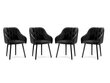 4-ių kėdžių komplektas Milo Casa Luisa, juodas цена и информация | Virtuvės ir valgomojo kėdės | pigu.lt