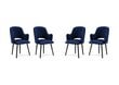 4-ių kėdžių komplektas Milo Casa Laelia, ryškiai mėlynas kaina ir informacija | Virtuvės ir valgomojo kėdės | pigu.lt