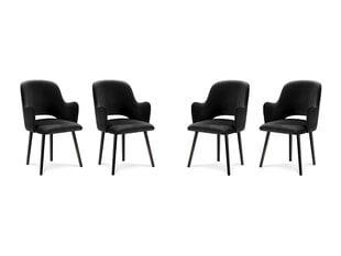 Комплект из 4-х стульев Milo Casa Laelia, черный цена и информация | Стулья для кухни и столовой | pigu.lt