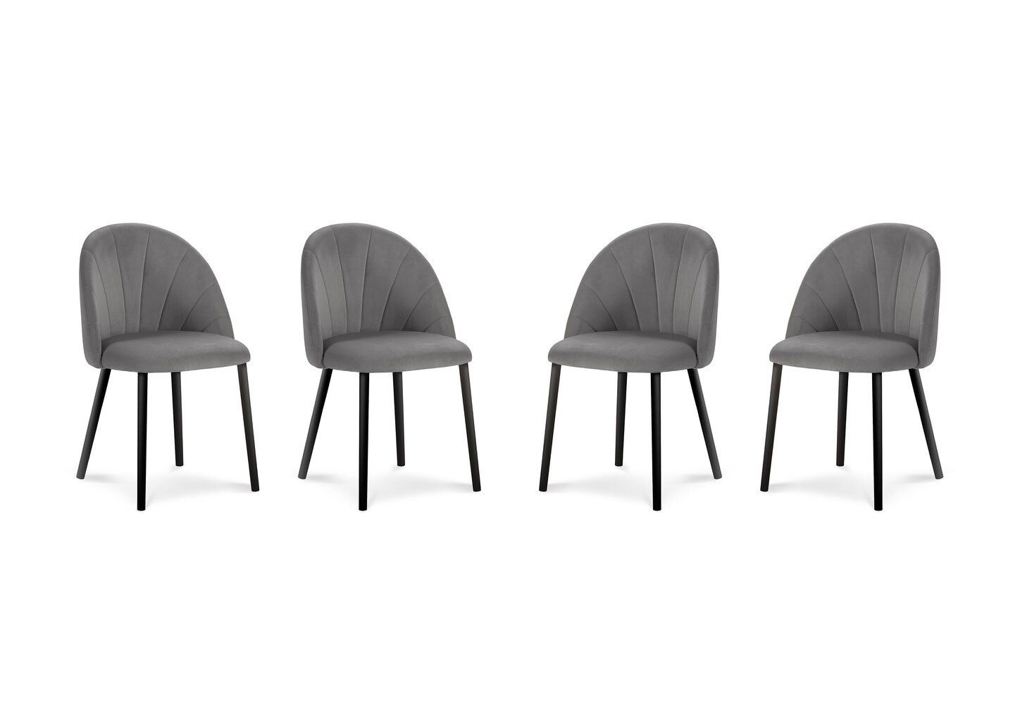4-ių kėdžių komplektas Milo Casa Livia, šviesiai pilkas kaina ir informacija | Virtuvės ir valgomojo kėdės | pigu.lt