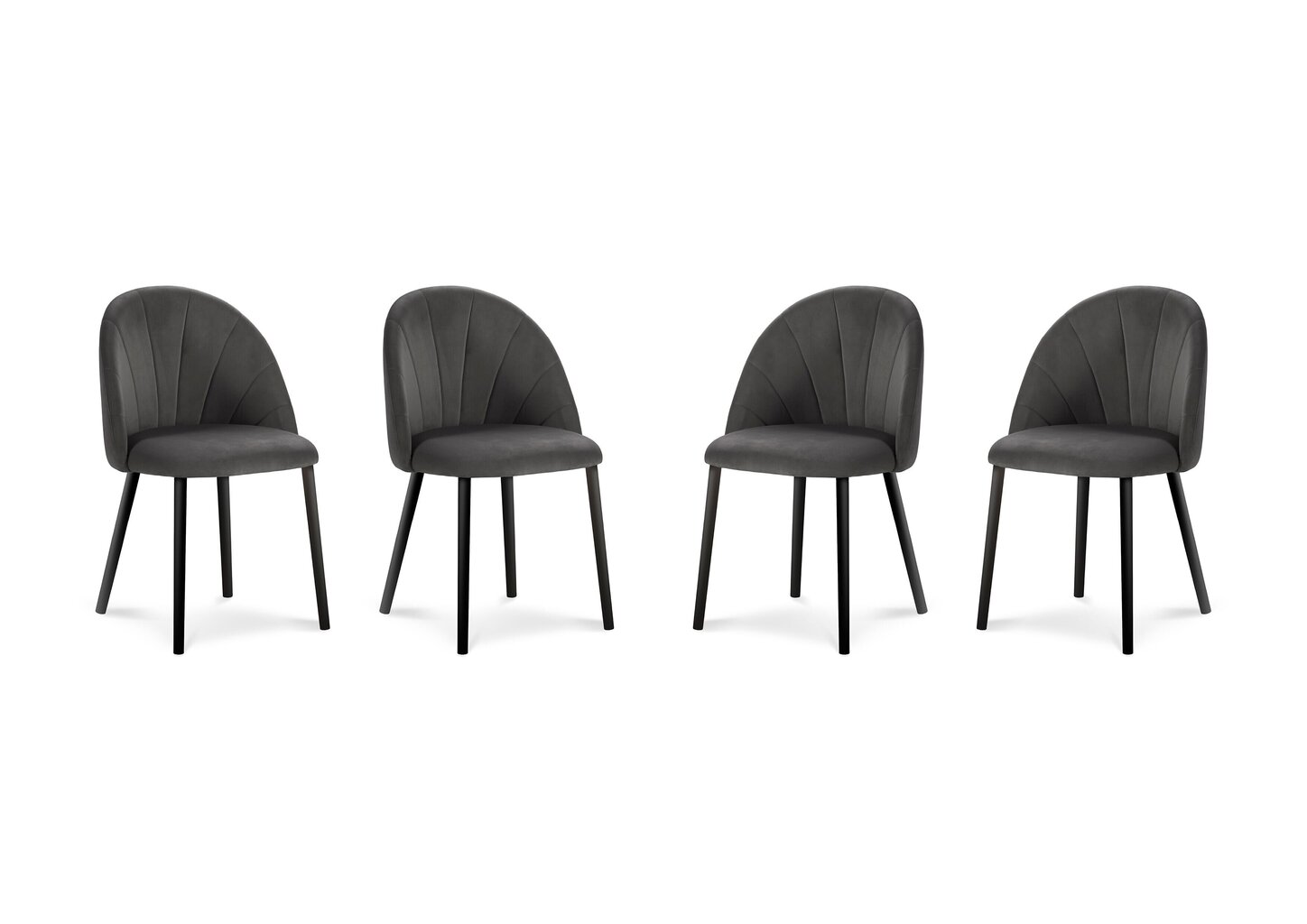 4-ių kėdžių komplektas Milo Casa Livia, tamsiai pilkas kaina ir informacija | Virtuvės ir valgomojo kėdės | pigu.lt