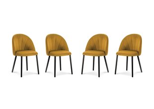 4-ių kėdžių komplektas Milo Casa Livia, geltonas kaina ir informacija | Virtuvės ir valgomojo kėdės | pigu.lt