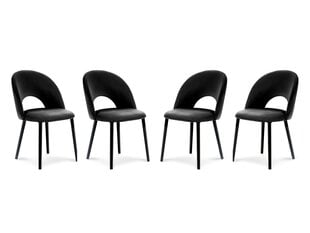 4-ių kėdžių komplektas Milo Casa Lucia, juodas kaina ir informacija | Virtuvės ir valgomojo kėdės | pigu.lt