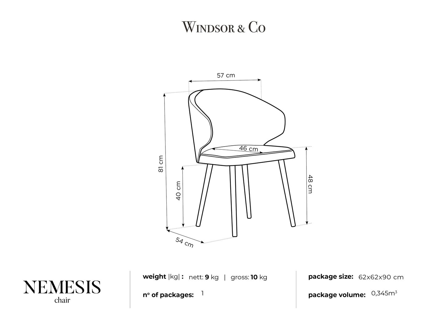 Kėdė Windsor and Co Nemesis, pilka kaina ir informacija | Virtuvės ir valgomojo kėdės | pigu.lt