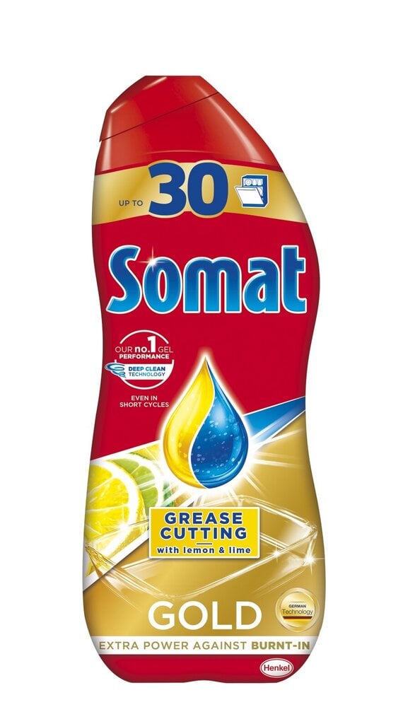 SOMAT GOLD gelis Lemon 540ml (30WL) цена и информация | Indų plovimo priemonės | pigu.lt