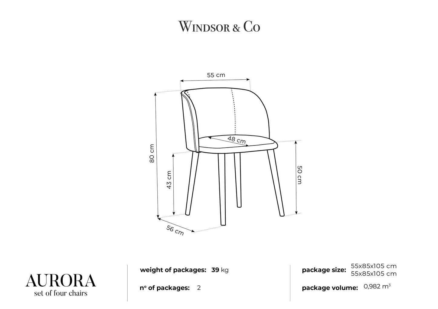 4-ių kėdžių komplektas Windsor and Co Aurora, geltonas kaina ir informacija | Virtuvės ir valgomojo kėdės | pigu.lt