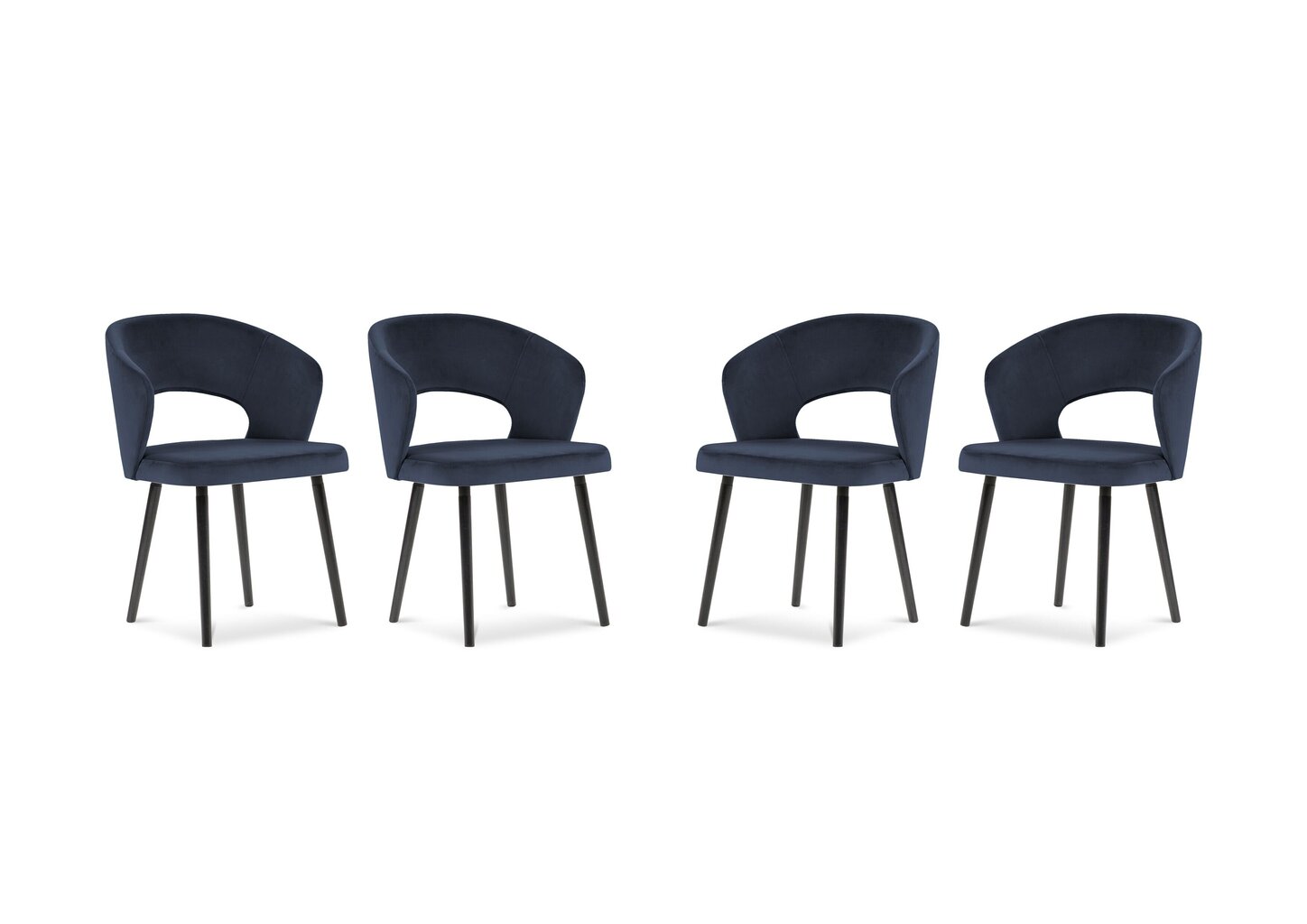 4-ių kėdžių komplektas Windsor and Co Elpis, tamsiai mėlynas цена и информация | Virtuvės ir valgomojo kėdės | pigu.lt