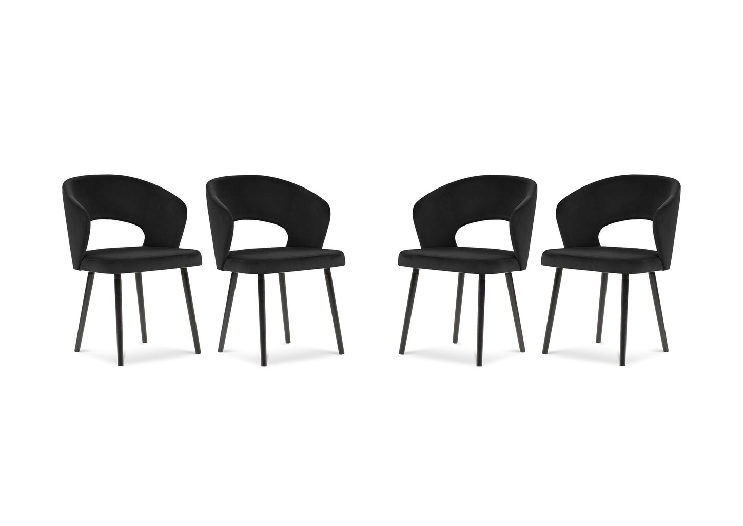 4-ių kėdžių komplektas Windsor and Co Elpis, juodas kaina ir informacija | Virtuvės ir valgomojo kėdės | pigu.lt