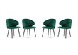 4-ių kėdžių komplektas Windsor and Co Nemesis, tamsiai žalias kaina ir informacija | Virtuvės ir valgomojo kėdės | pigu.lt