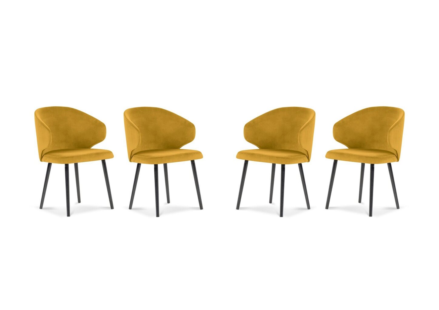 4-ių kėdžių komplektas Windsor and Co Nemesis, geltonas kaina ir informacija | Virtuvės ir valgomojo kėdės | pigu.lt