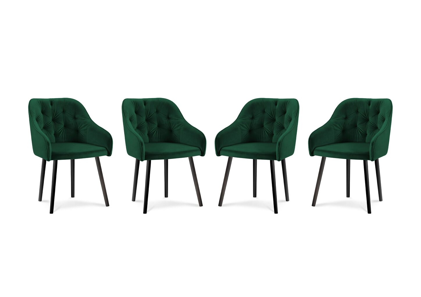 4-ių kėdžių komplektas Milo Casa Luisa, žalias kaina ir informacija | Virtuvės ir valgomojo kėdės | pigu.lt