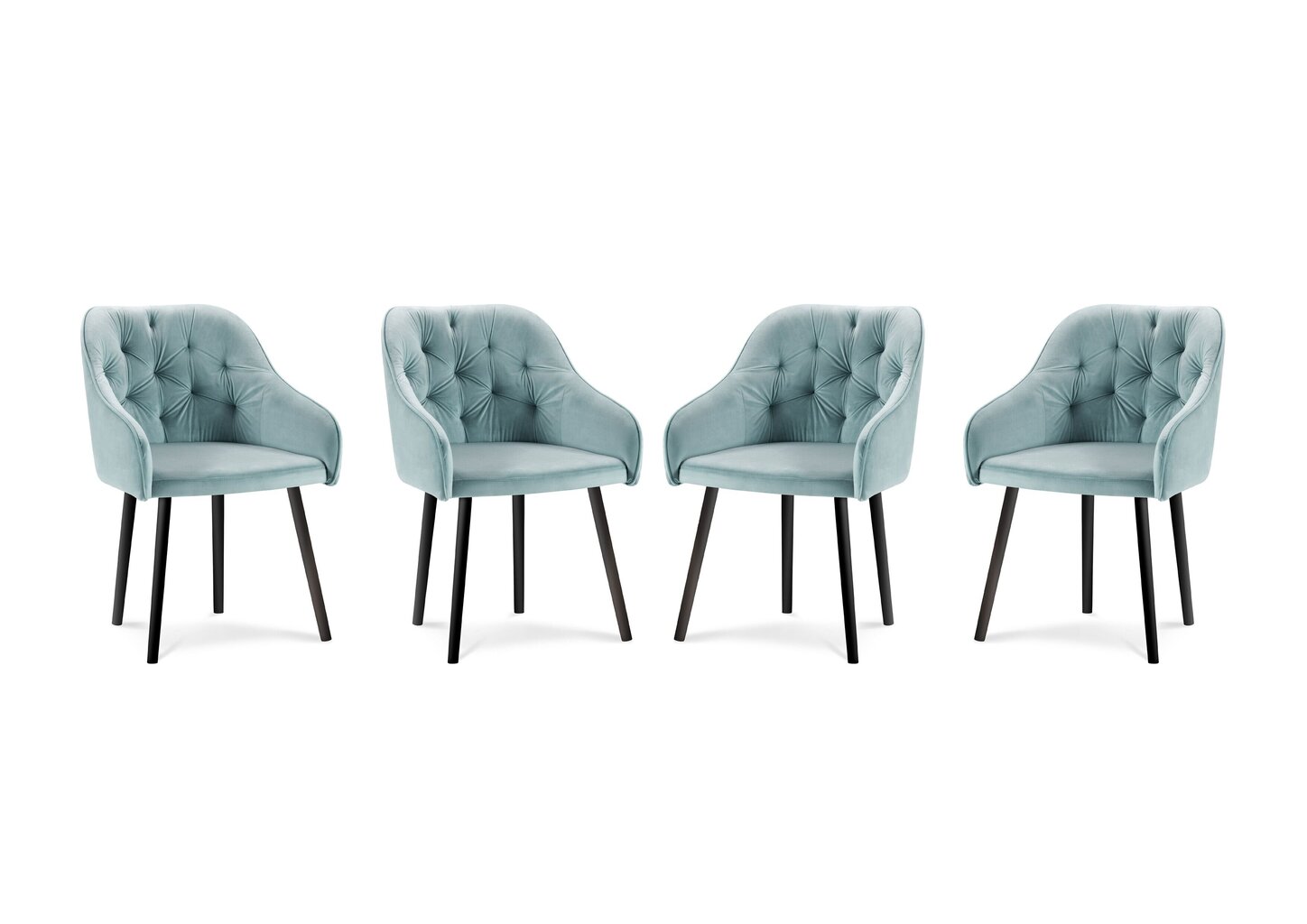 4-ių kėdžių komplektas Milo Casa Luisa, šviesiai mėlynas kaina ir informacija | Virtuvės ir valgomojo kėdės | pigu.lt