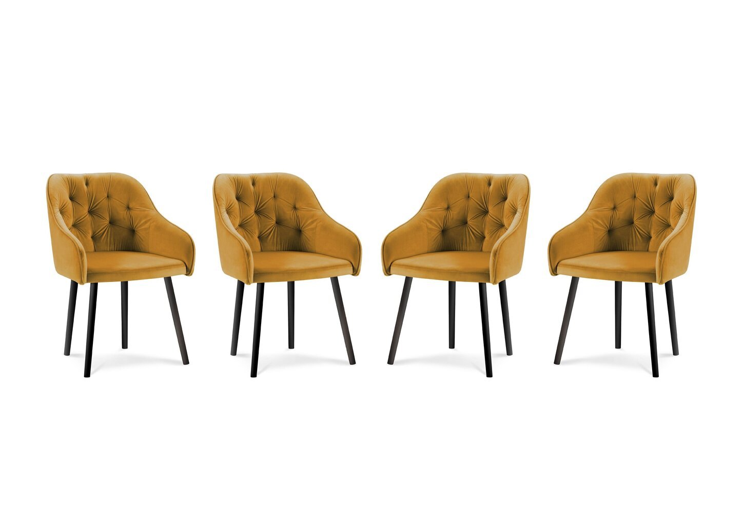 4-ių kėdžių komplektas Milo Casa Luisa, geltonas kaina ir informacija | Virtuvės ir valgomojo kėdės | pigu.lt