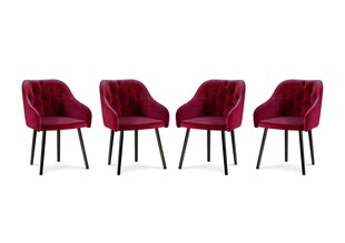 4-ių kėdžių komplektas Milo Casa Luisa, raudonas kaina ir informacija | Virtuvės ir valgomojo kėdės | pigu.lt