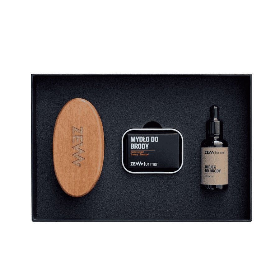 Barzdos priežiūros rinkinys vyrams Zew For Men Straight Lumberjack: maitinantis barzdos aliejus, 30 ml + barzdos muilas, 85 ml + barzdos šepetys kaina ir informacija | Skutimosi priemonės ir kosmetika | pigu.lt