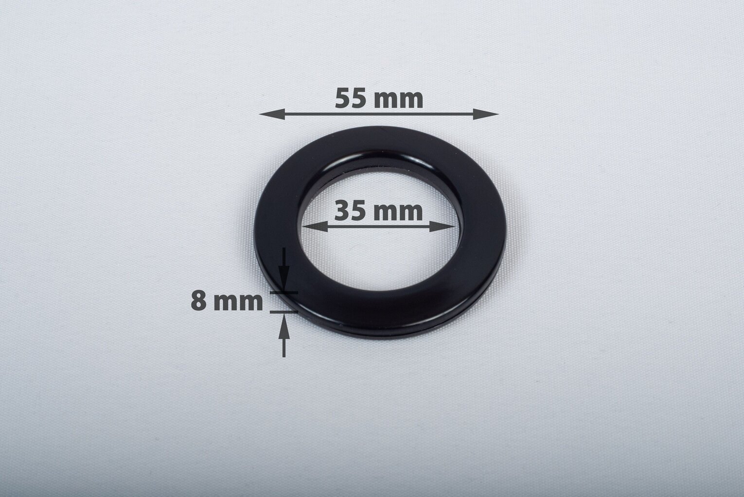 Suspaudžiami žiedai užuolaidoms 35mm, juodos spalvos 10 vnt. kaina ir informacija | Užuolaidos | pigu.lt