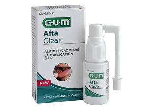 Burnos purškiklis AFTACLEAR 15ml GUM® kaina ir informacija | Dantų šepetėliai, pastos | pigu.lt