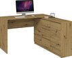 Rašomasis stalas Plus su komoda, rudas kaina ir informacija | Kompiuteriniai, rašomieji stalai | pigu.lt