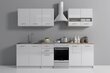 Virtuvinių spintelių komplektas Set 200, baltas kaina ir informacija | Virtuvės baldų komplektai | pigu.lt