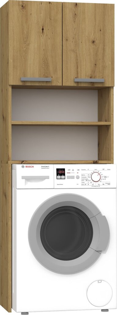 Spintelė virš skalbimo mašinos Pola, ruda kaina ir informacija | Vonios spintelės | pigu.lt