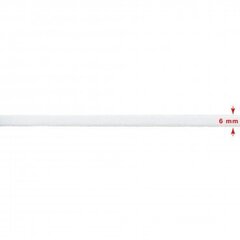 Veliūrinė (aksominė) juostelė RainBow® 6 mm, spalva balta, 50 m kaina ir informacija | Dovanų pakavimo priemonės | pigu.lt