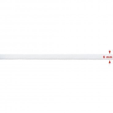 Veliūrinė (aksominė) juostelė RainBow® 6 mm, spalva balta, 50 m kaina ir informacija | Dovanų pakavimo priemonės | pigu.lt
